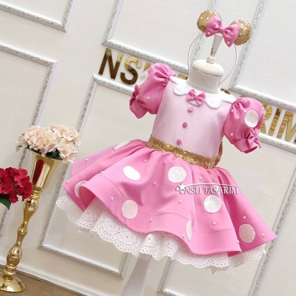 Pink Minnie Mouse baby girl dress